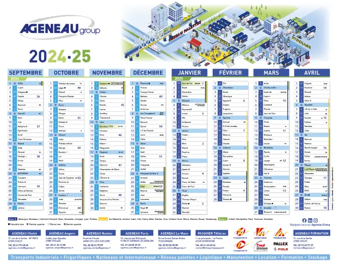 Calendrier 2025 - Ageneau