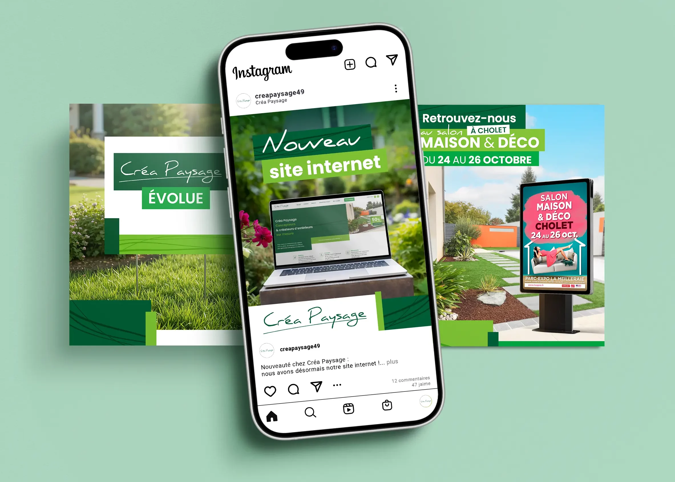 Crea paysage – mockup réseaux sociaux Réseaux sociaux - ValoVallet