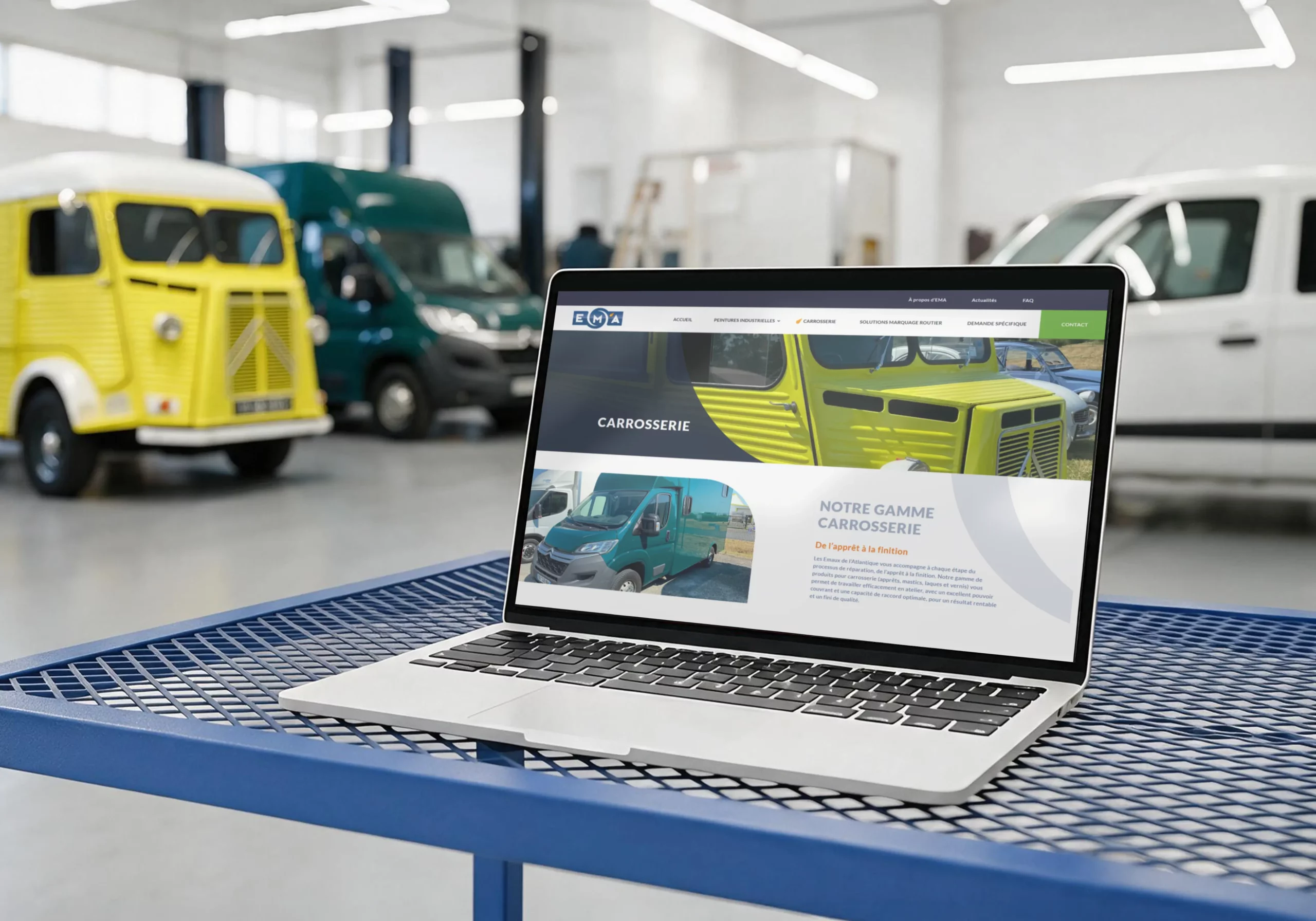 2- Les Émaux – mockup – site web – Carrosserie Pages web - Tech&Pro